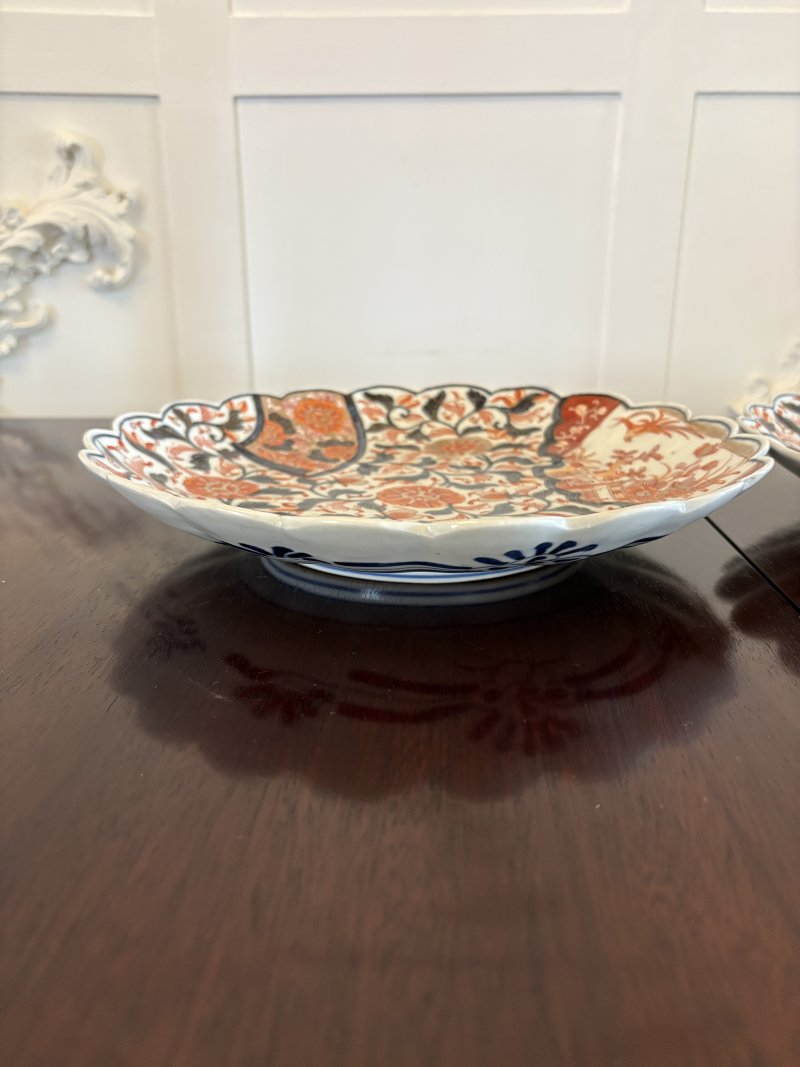 Quality Pair of Antique Japanese Hand Painted Imari Plates - Image 4